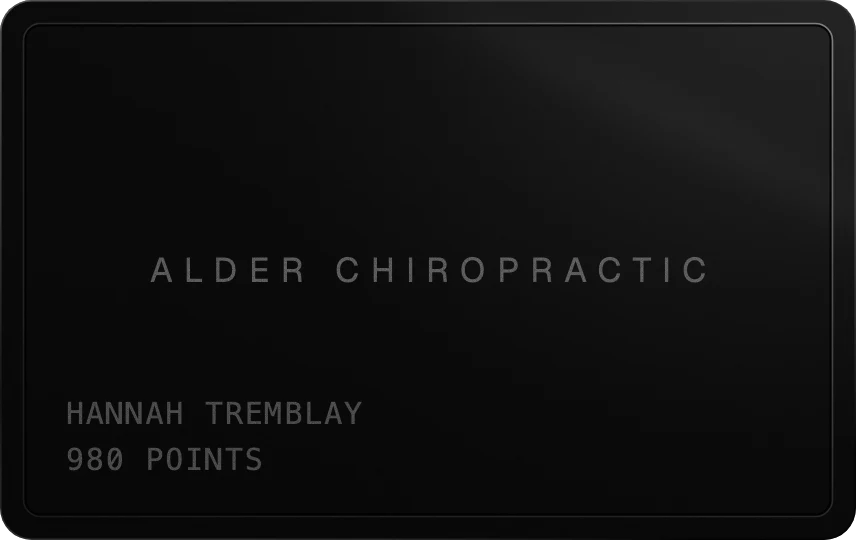 Alder Chiropractic’s Wallet card