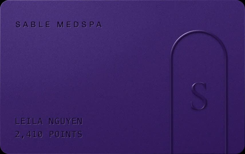Sable Medspa’s Wallet card